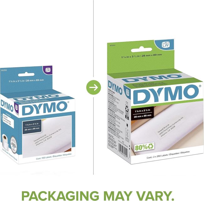 2 Rolls of DYMO Authentic White Address Labels for LabelWriter printer