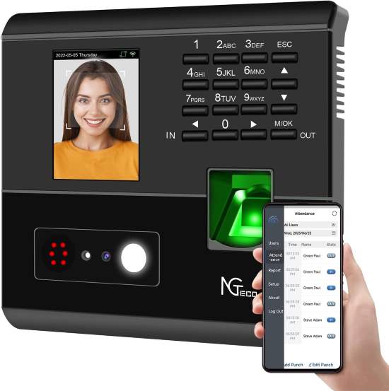 NGTeco APP Based Time Clock 4 in 1