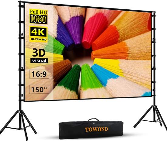 Towond 150 inch Indoor Outdoor Projection Screen