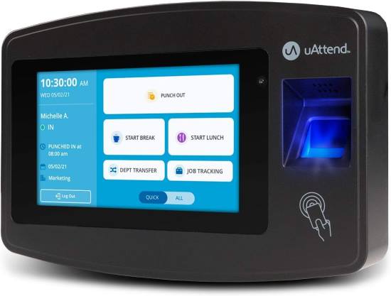 uAttend JR2000 Biometric Fingerprint RFID PIN Time Clock