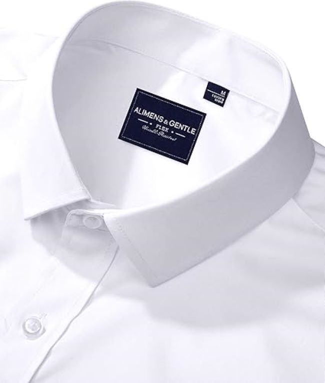 Alimens & Gentle Men’s Wrinkle-Free Stretch Dress Shirt with Pocket long sleeve formal button-down shirt.