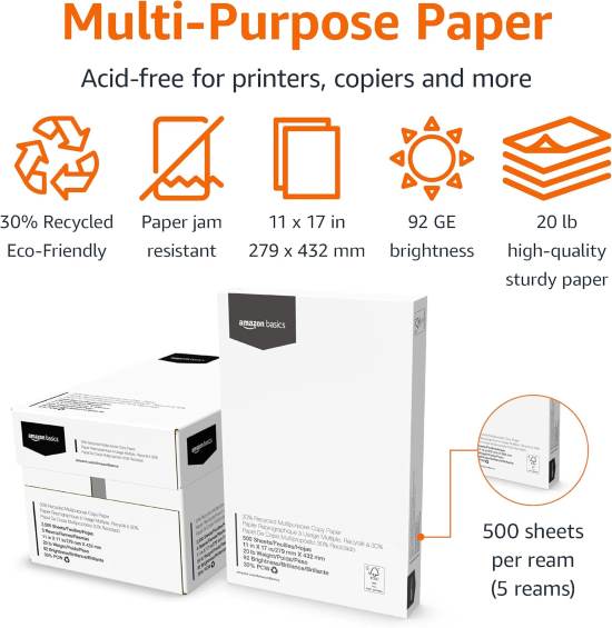 Amazon Basics Recycled Multipurpose Paper