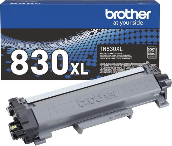Brother Genuine TN830XL Black High Yield Printer Toner Cartridge