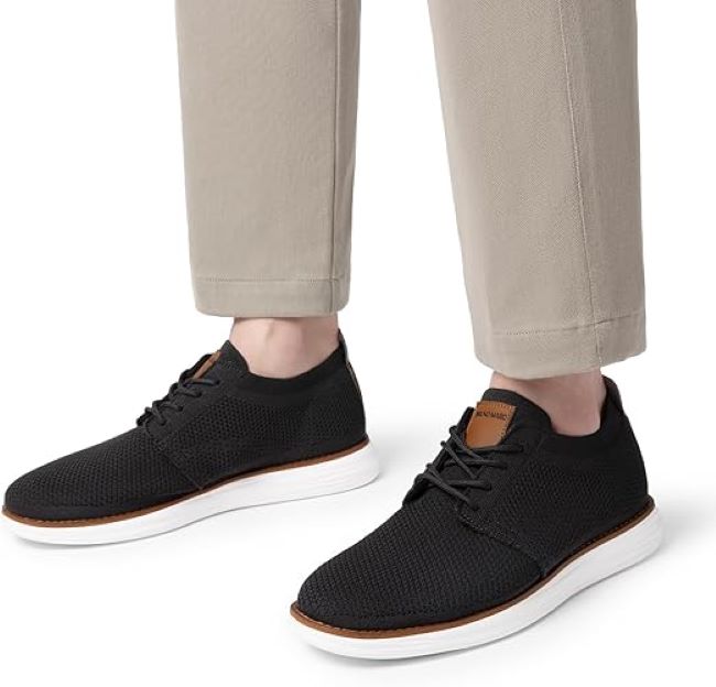 Bruno Marc KnitFlex Breeze Mesh Sneakers – lightweight breathable men’s mesh Oxford sneakers for casual walking and business casual outfits.