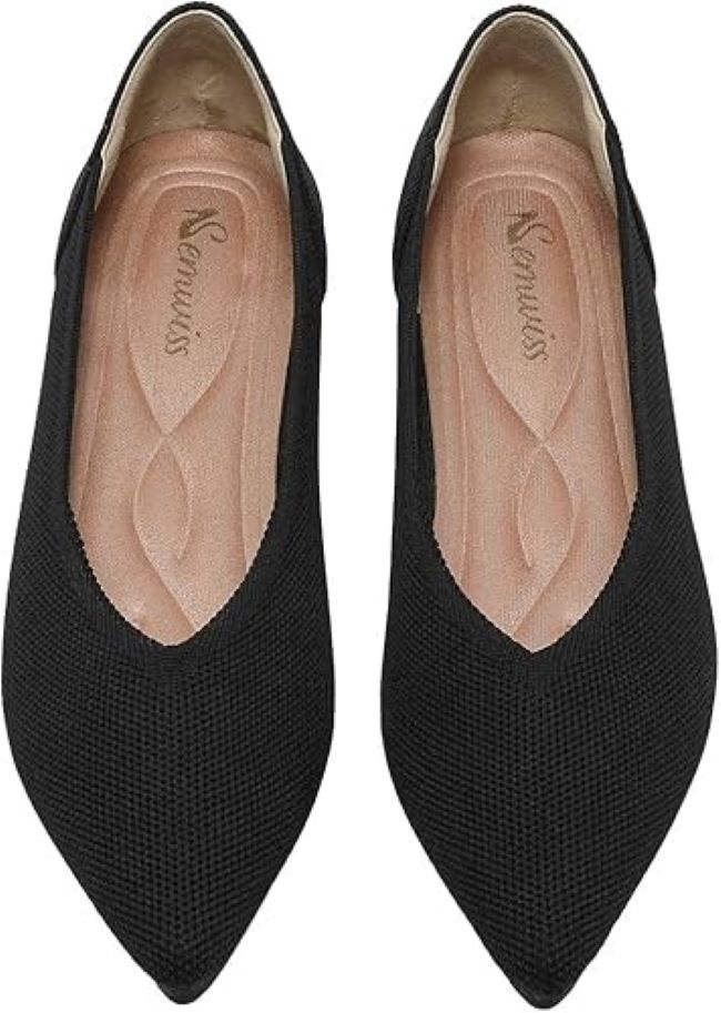 Semwiss Women’s Pointed Toe Ballet Flats – leopard print office and casual flats, comfortable and stylish for everyday wear.