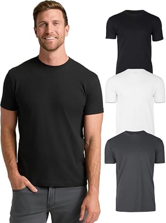 True Classic Men’s Crew Neck T-Shirt cotton blend short sleeve plain casual tee for everyday wear.