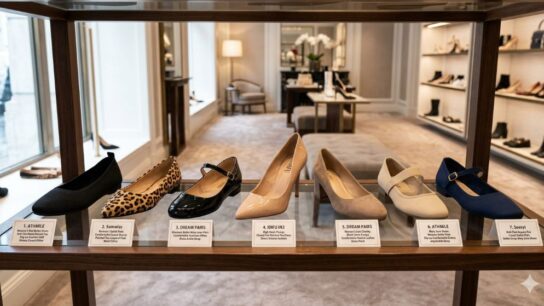 Best affordable women’s office shoes 2026 comparison featuring ballet flats, Mary Jane shoes, and comfortable work heels.