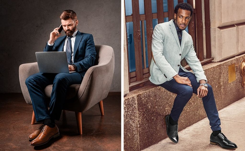Professional men’s dress shoes suitable for long hours at the workplace