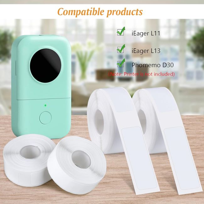 Carvoriy thermal label tapes for Phomemo D30 with waterproof adhesive design for office and household organization
