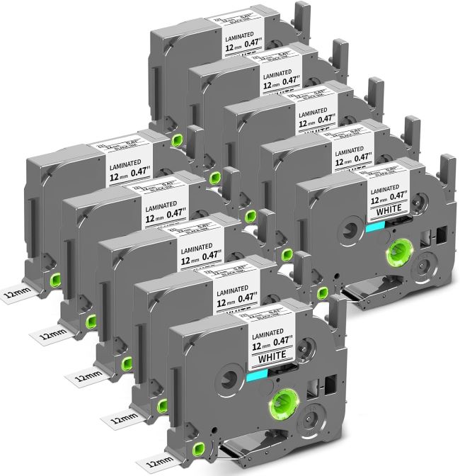 Suminey compatible Brother TZe-231 label maker tape with black-on-white printing for clear labeling results