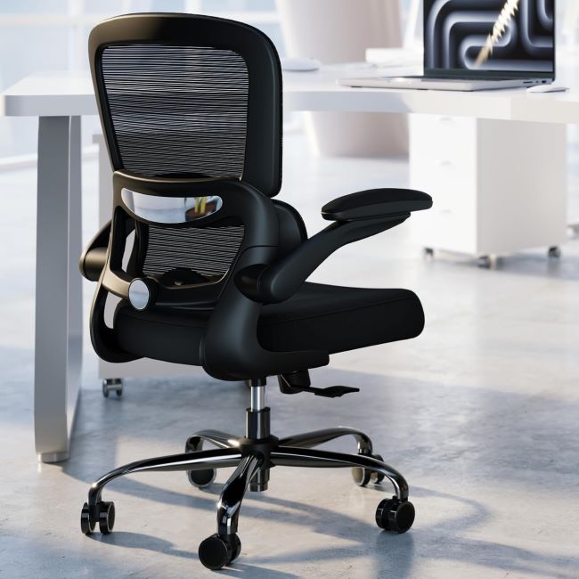 TRALT ergonomic office chair with adjustable lumbar support, breathable mesh back, and executive-style comfort for home or office use