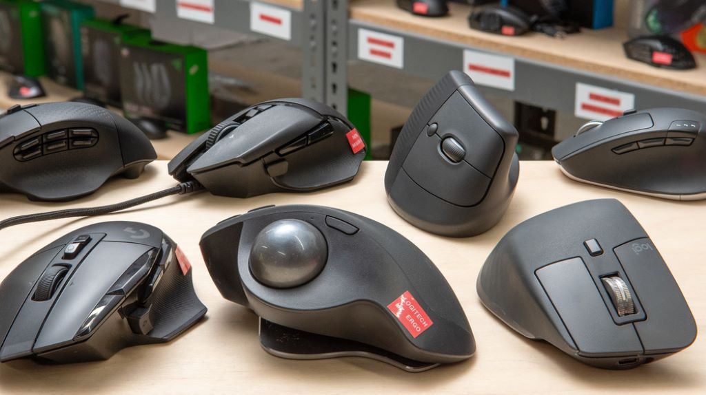 Close-up of vertical ergonomic mouse providing natural hand positioning and support