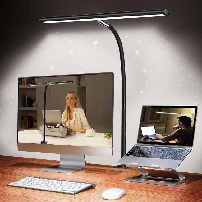 Airlonv eye-caring desk lamp illuminating a workspace in Pennsylvania