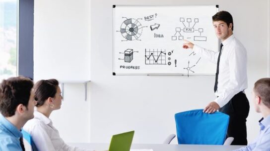 Amazon Basics magnetic dry erase whiteboard with aluminum frame mounted in a Wisconsin home office
