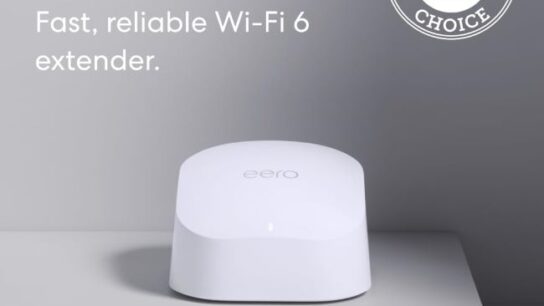Amazon eero 6 WiFi 6 mesh extender providing reliable connectivity for smart home devices and streaming
