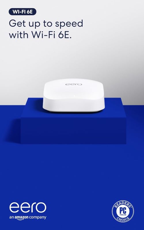 Amazon eero Pro 6E mesh Wi-Fi router providing ultra-fast internet in a Florida home