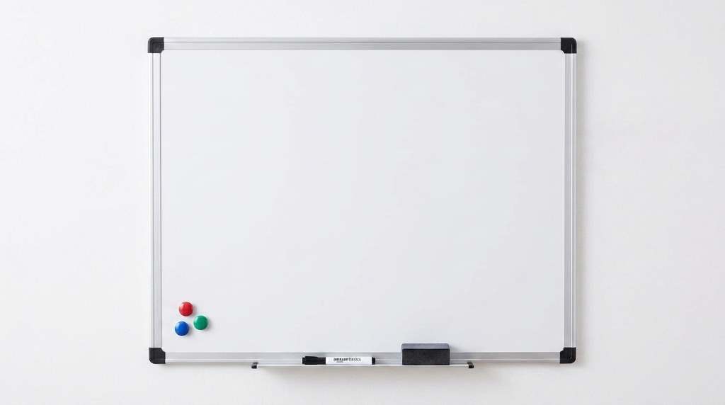 Amazon Basics Magnetic Dry Erase Whiteboard mounted in home office