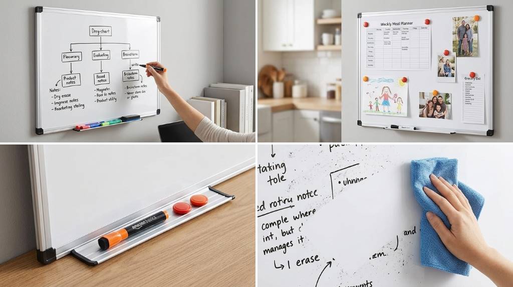 Amazon Basics dry erase whiteboard used for weekly planning