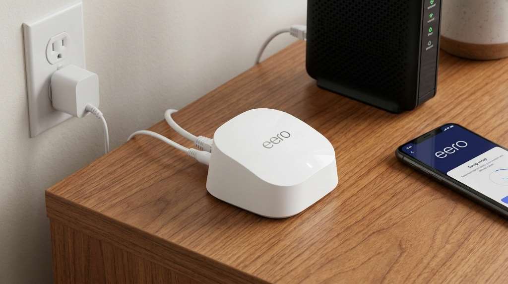 Amazon Eero 6 mesh Wi-Fi router and satellite setup