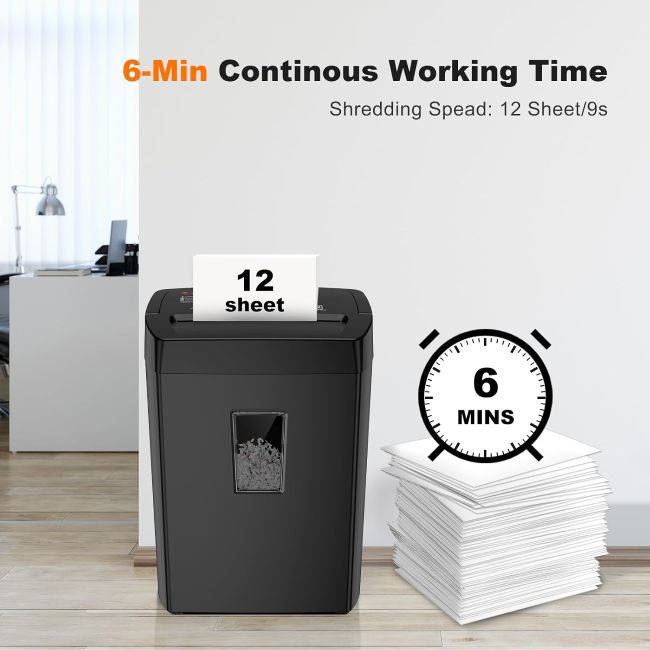 Bonsaii C275-A shredder with cross-cut technology and P-4 security level