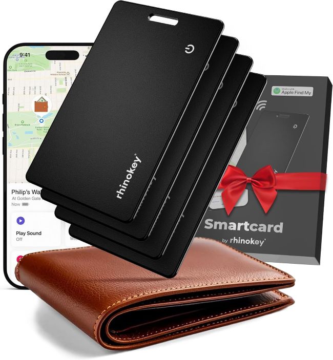 Rhinokey Apple Find My Tracker Card with slim credit-card-style design