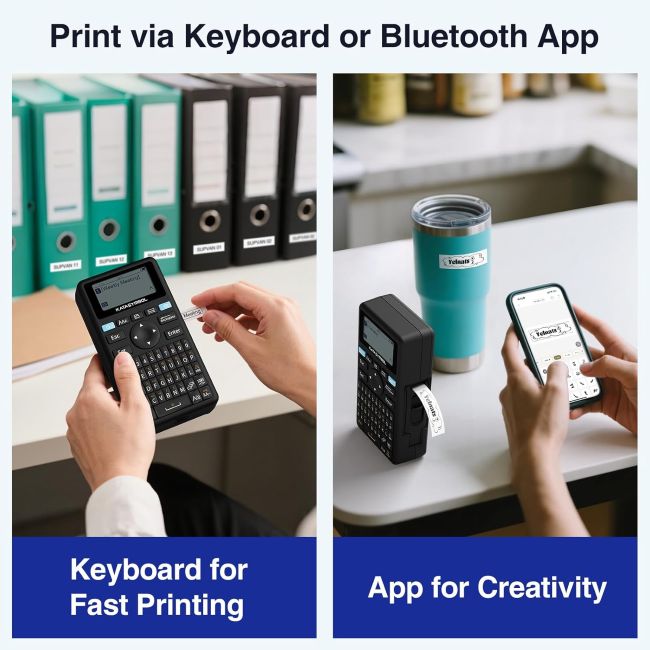 SUPVAN E11 portable Bluetooth label printer for home, office, and organization