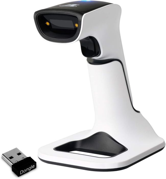 ScanAvenger Wireless Barcode Scanner with 3-in-1 Bluetooth, USB, and wireless connectivity