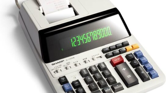 Sharp EL-1197PIII printing calculator with built-in clock and calendar in Illinois