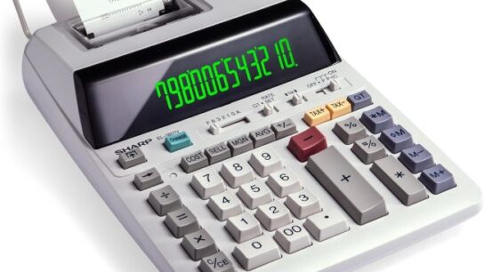 Sharp EL-1801V printing calculator for California businesses