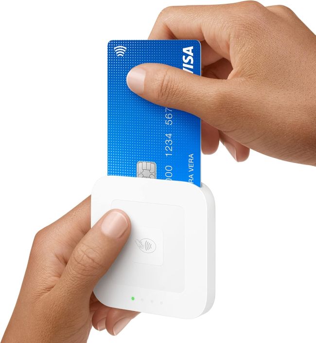 Square wireless card reader with compact design for small business payments