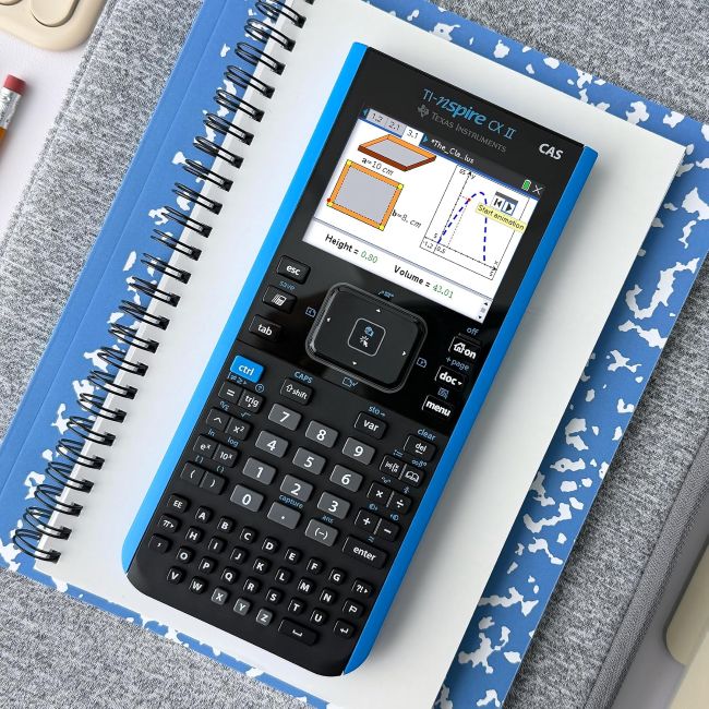 TI-Nspire CX II CAS color graphing calculator with student software for STEM learning