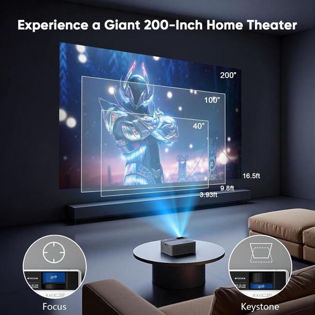 TMY 1080P Mini Projector portable design